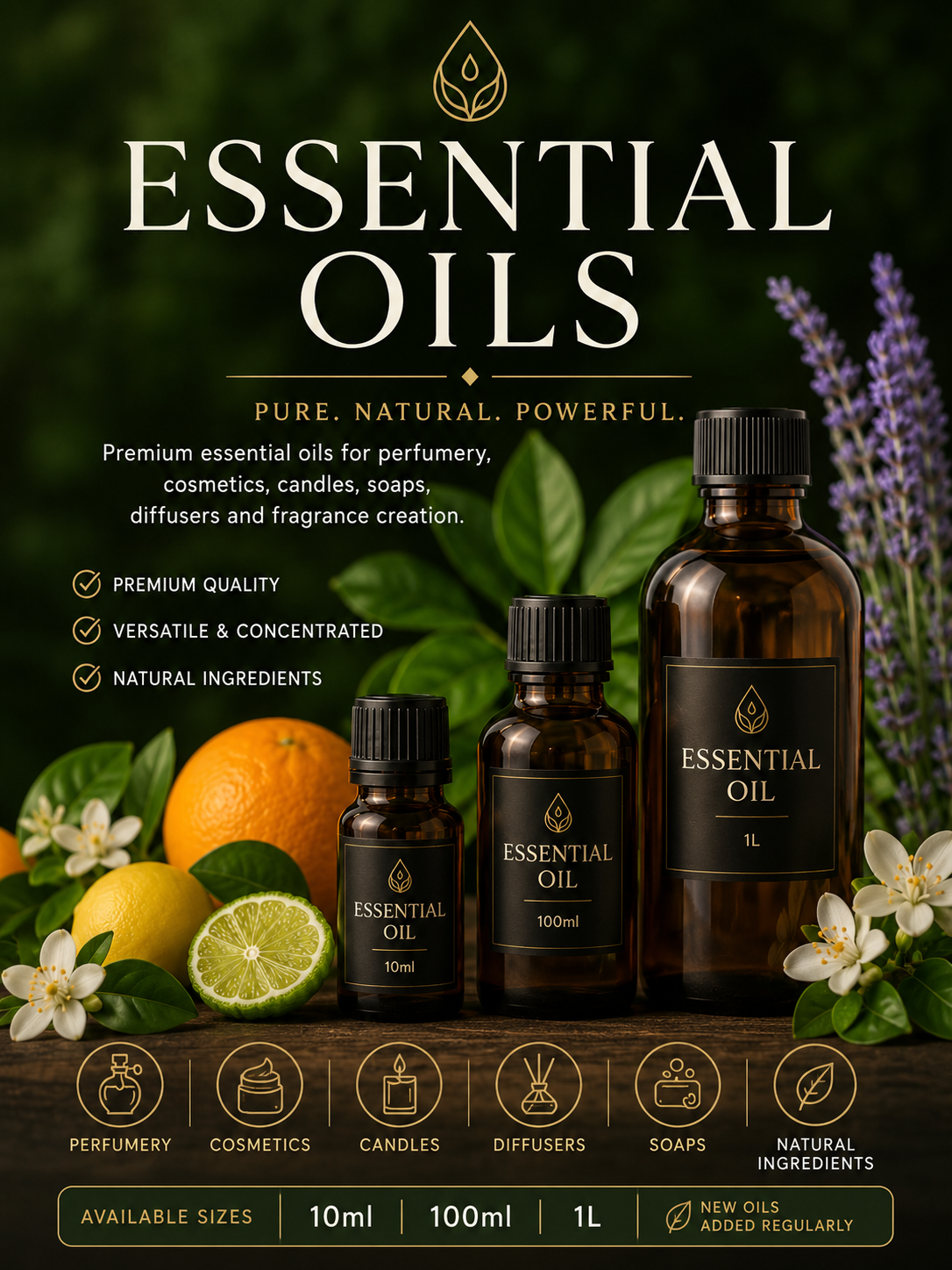 Essential Oils for Perfumery, Fragrance & Cosmetic Formulation | Elysian Perfumes