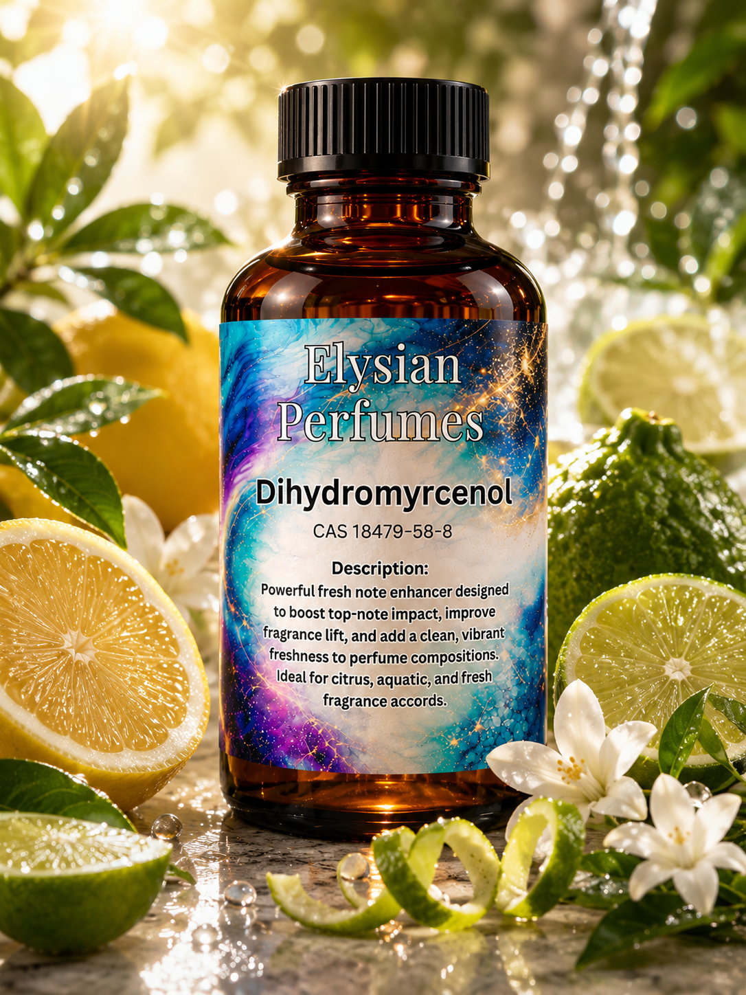 Dihydromyrcenol Perfume Grade Freshness and Top Note Extender for Perfume Making Candles Soap and Home Fragrance | Elysian Perfumes