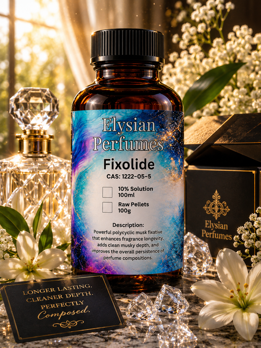 Fixolide Perfume Grade Clean Musk and Fragrance Longevity Booster for Perfume Making Candles Soap and Home Fragrance | Elysian Perfumes