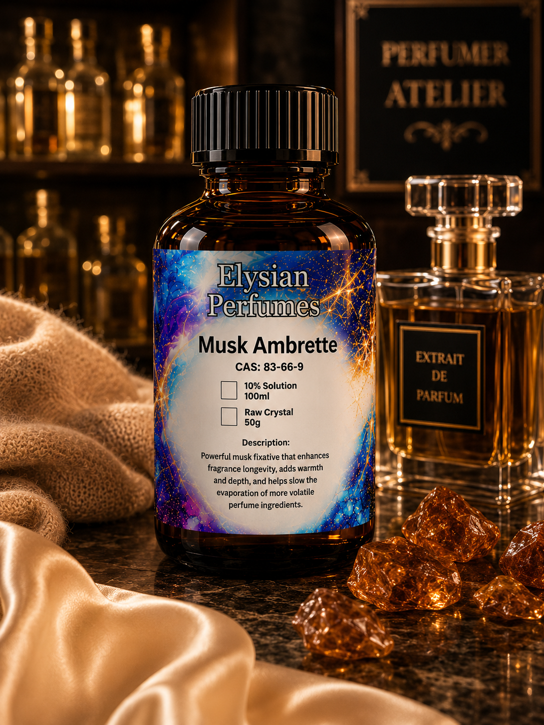 Musk Ambrette Perfume Grade Luxury Musk and Fragrance Longevity Booster for Perfume Making Candles Soap and Home Fragrance | Elysian Perfumes