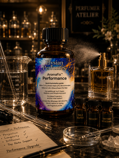Elysian Perfumes AromaFix fragrance amplifier concentrate 1 litre amber bottle improving perfume longevity and projection