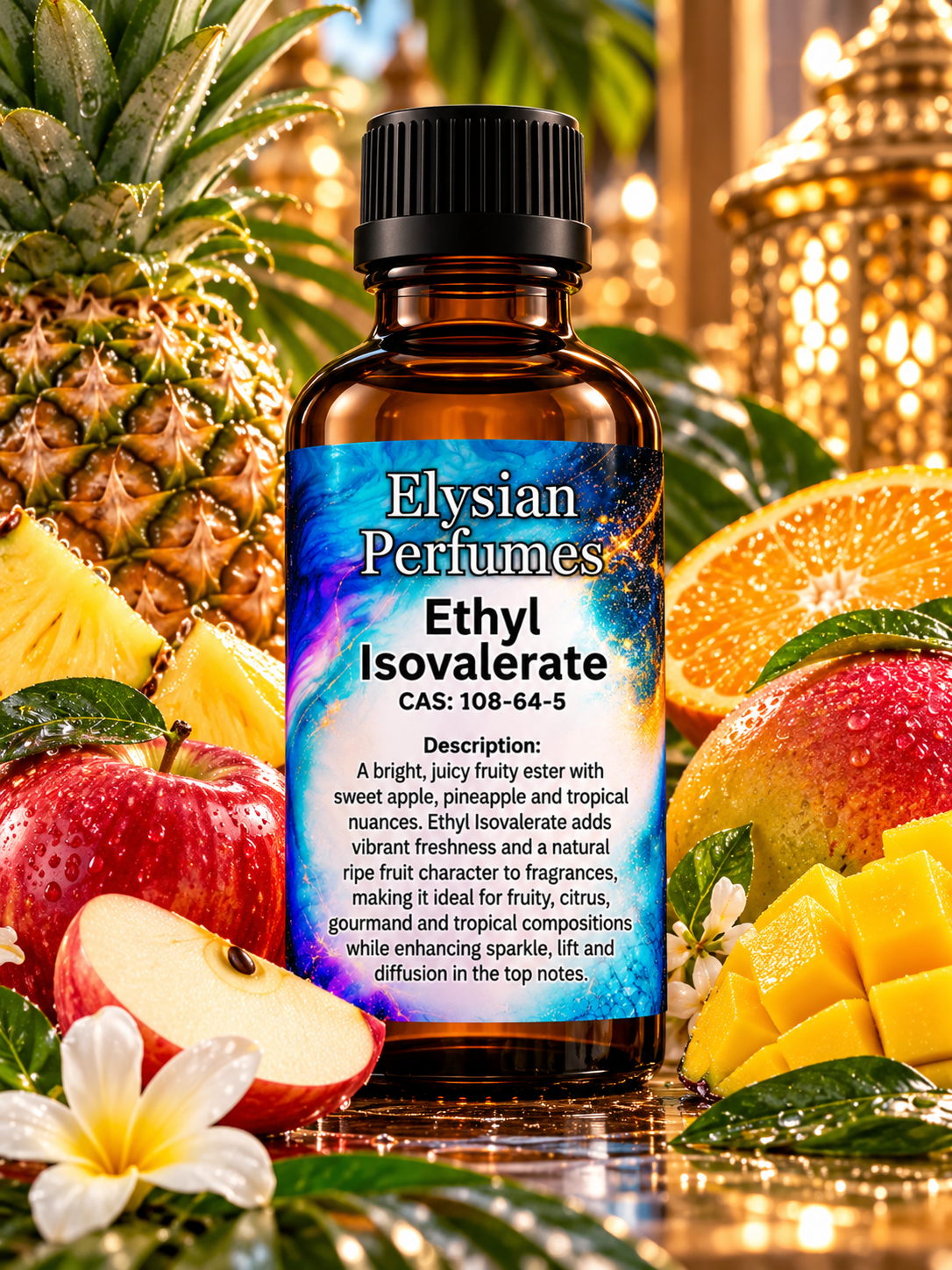 Ethyl Isovalerate 10% perfume-grade aroma chemical by Elysian Perfumes with green apples, juicy pineapple and tropical-fruit fragrance notes