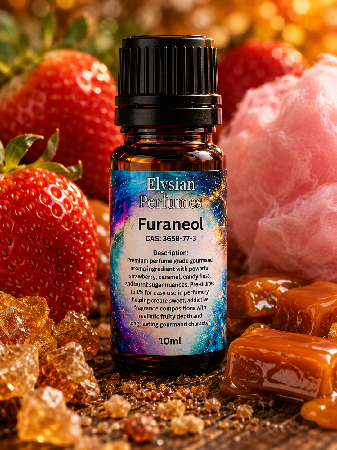 Perfume grade Furaneol 1% solution for strawberry accords, gourmand fragrances, candy notes and professional perfumery