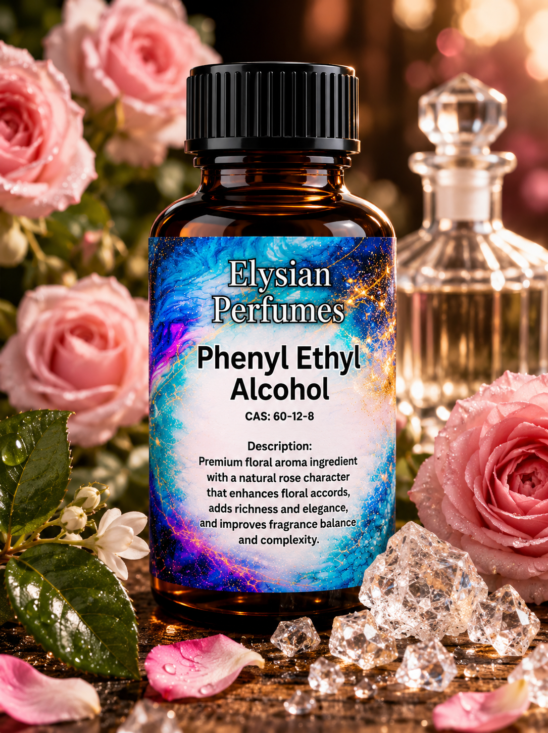 Perfume grade Phenyl Ethyl Alcohol PEA aroma chemical for rose accords, floral bouquets, fragrance formulation and professional perfumery